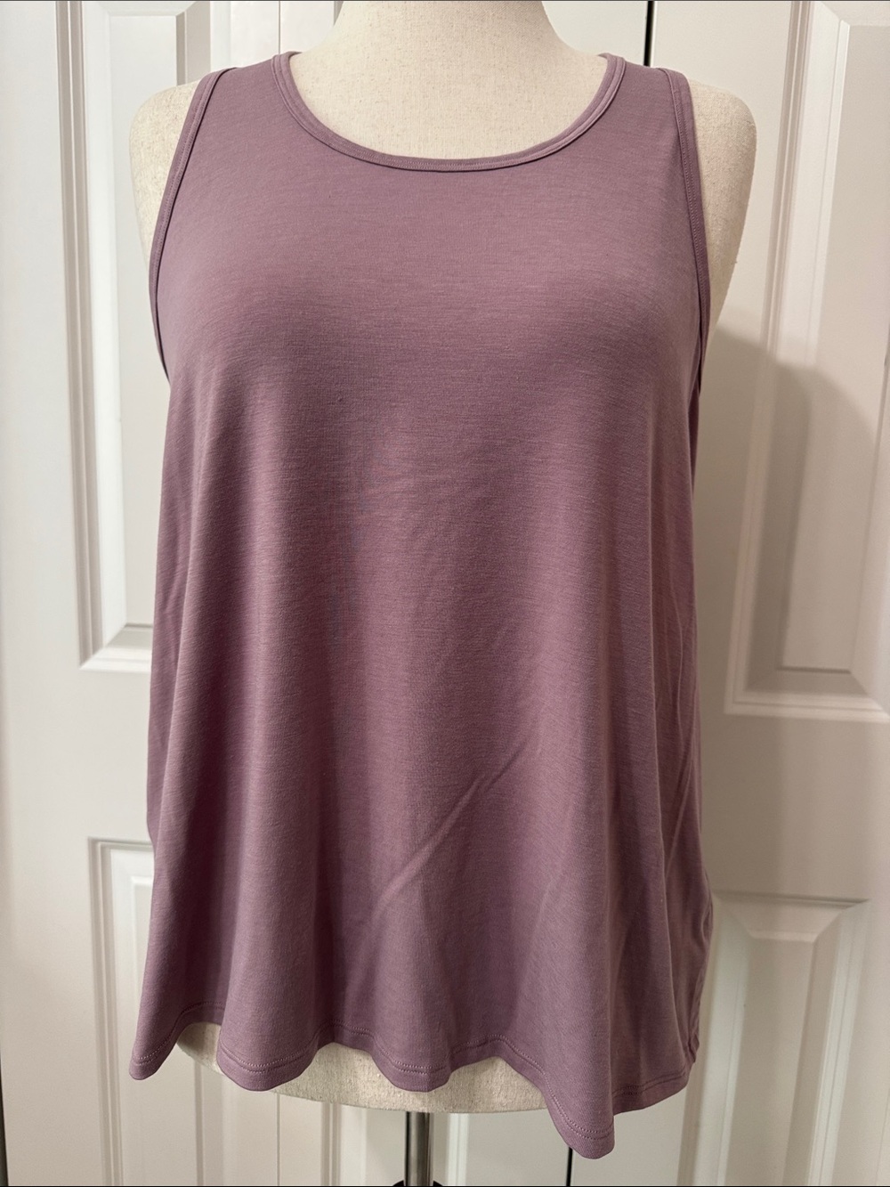 Athleta Relaxed Tank in Dusty Mauve with Criss Cross Back